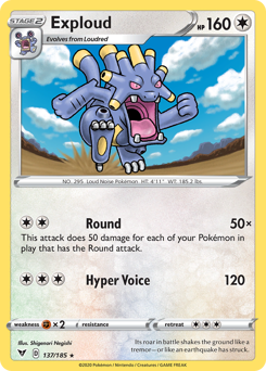 Pokemon | Exploud (137/185) [Sword & Shield: Vivid Voltage] | The Nerd Merchant
