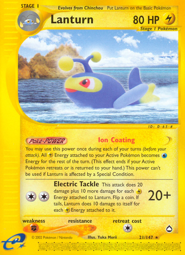 Pokemon | Lanturn (21/147) [Aquapolis] | The Nerd Merchant