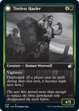 Magic | Tireless Hauler // Dire-Strain Brawler [Innistrad: Double Feature] | The Nerd Merchant
