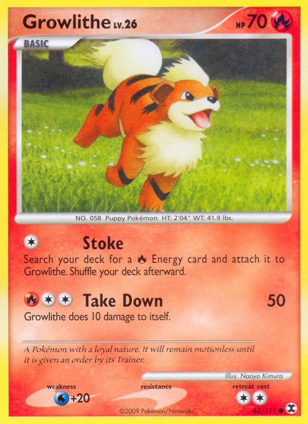 Pokemon | Growlithe (63/111) [Platinum: Rising Rivals] | The Nerd Merchant