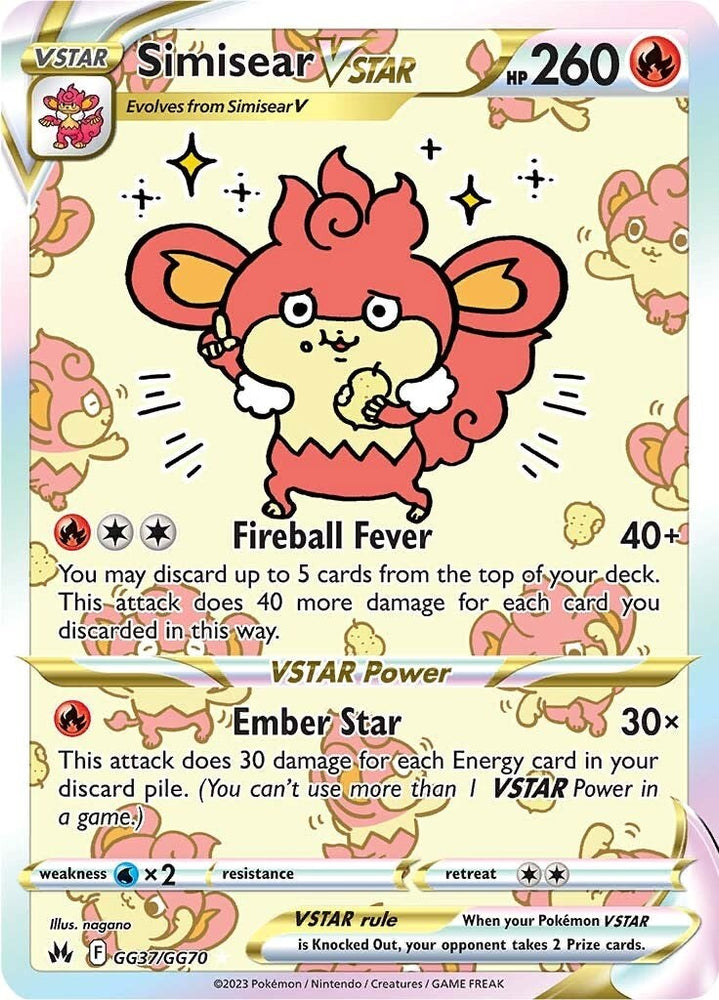 Pokemon | Simisear VSTAR (GG37/GG70) [Sword & Shield: Crown Zenith] | The Nerd Merchant