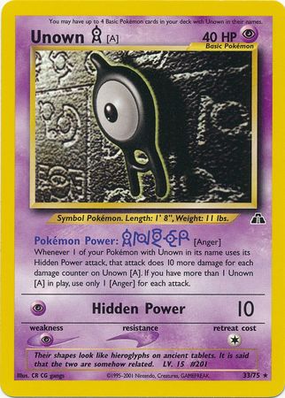 Pokemon | Unown [A] (33/75) [Neo Discovery Unlimited] | The Nerd Merchant