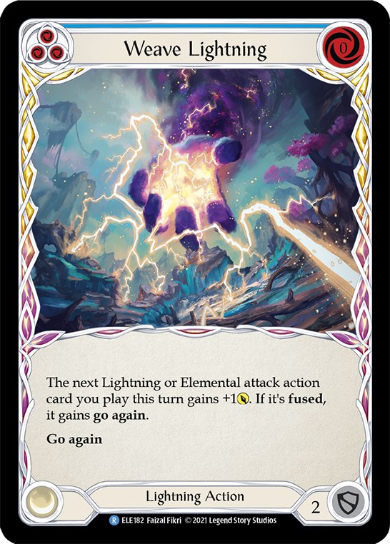 Flesh and Blood TCG | Weave Lightning (Blue) [ELE182] (Tales of Aria)  1st Edition Rainbow Foil | The Nerd Merchant