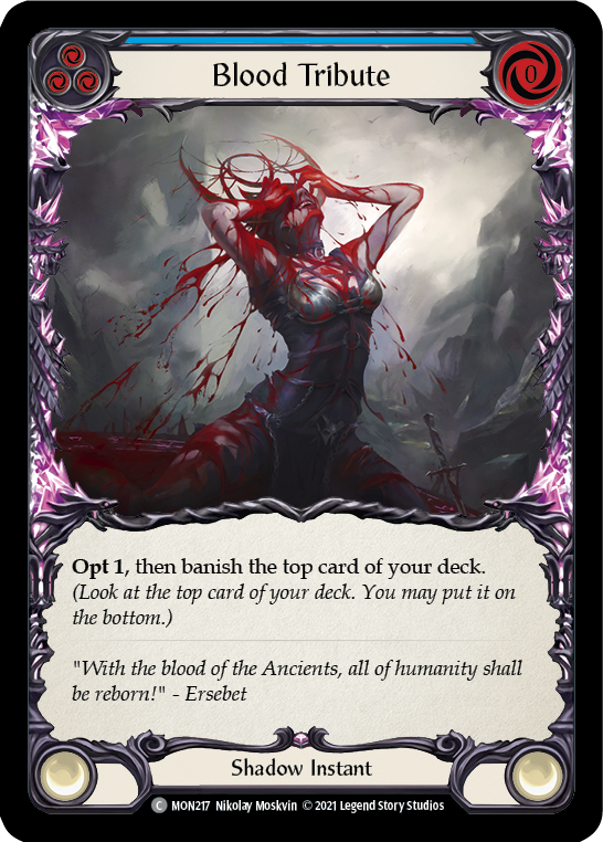 Flesh and Blood TCG | Blood Tribute (Blue) [MON217] (Monarch)  1st Edition Normal | The Nerd Merchant