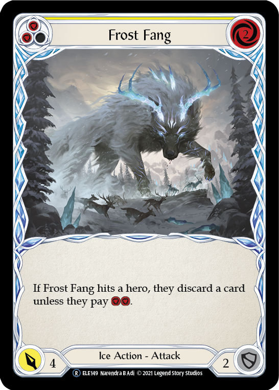 Flesh and Blood TCG | Frost Fang (Yellow) [U-ELE149] (Tales of Aria Unlimited)  Unlimited Rainbow Foil | The Nerd Merchant
