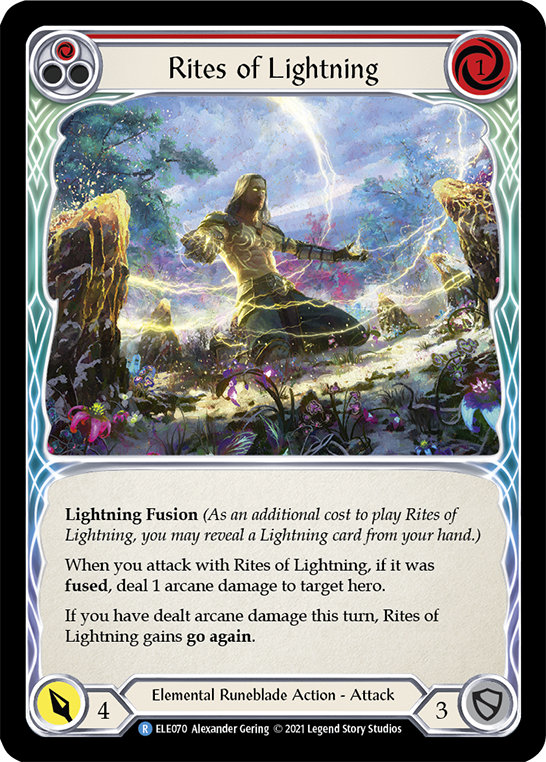 Flesh and Blood TCG | Rites of Lightning (Red) [ELE070] (Tales of Aria)  1st Edition Rainbow Foil | The Nerd Merchant