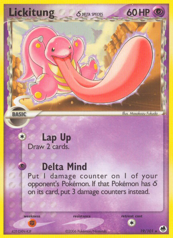 Pokemon | Lickitung (19/101) (Delta Species) [EX: Dragon Frontiers] | The Nerd Merchant