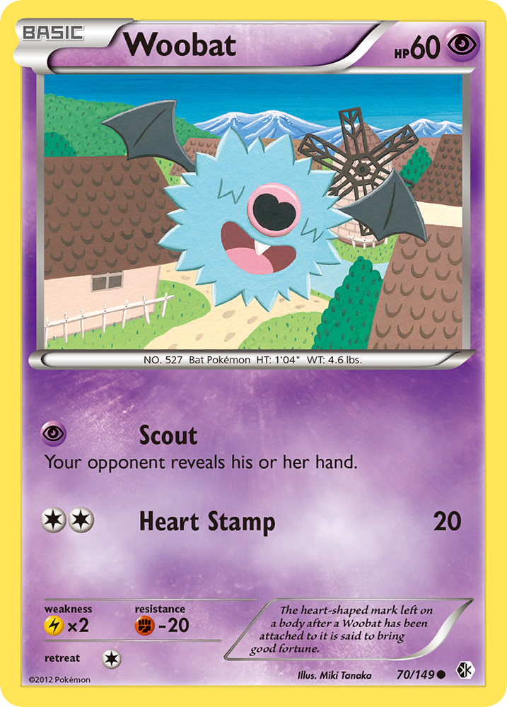 Pokemon | Woobat (70/149) [Black & White: Boundaries Crossed] | The Nerd Merchant