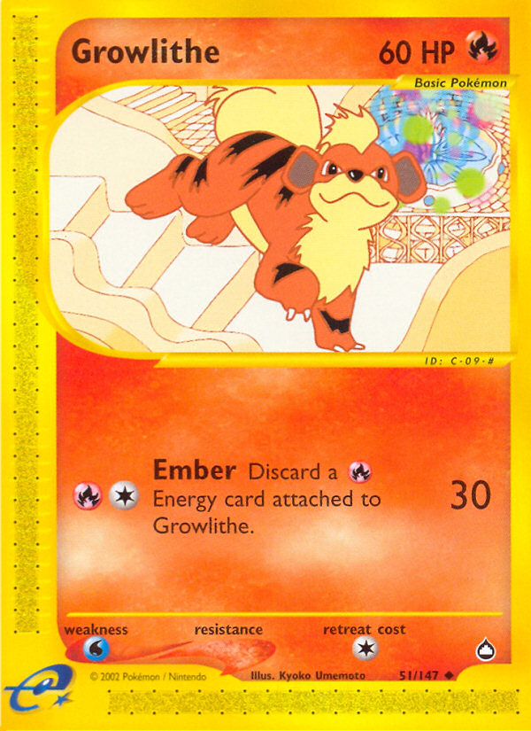 Pokemon | Growlithe (51/147) [Aquapolis] | The Nerd Merchant