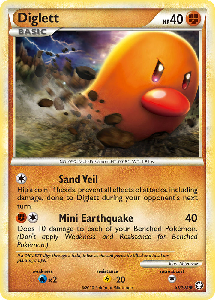 Pokemon | Diglett (61/102) [HeartGold & SoulSilver: Triumphant] | The Nerd Merchant