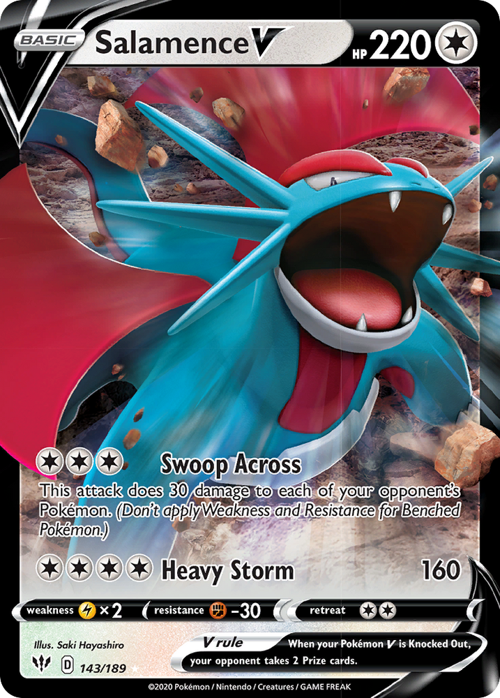 Pokemon | Salamence V (143/189) [Sword & Shield: Darkness Ablaze] | The Nerd Merchant