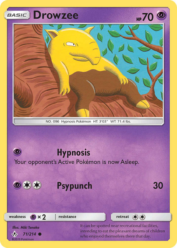 Pokemon | Drowzee (71/214) [Sun & Moon: Unbroken Bonds] | The Nerd Merchant