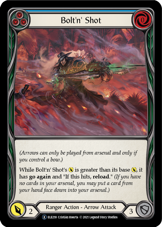 Flesh and Blood TCG | Bolt'n' Shot (Blue) [U-ELE218] (Tales of Aria Unlimited)  Unlimited Rainbow Foil | The Nerd Merchant