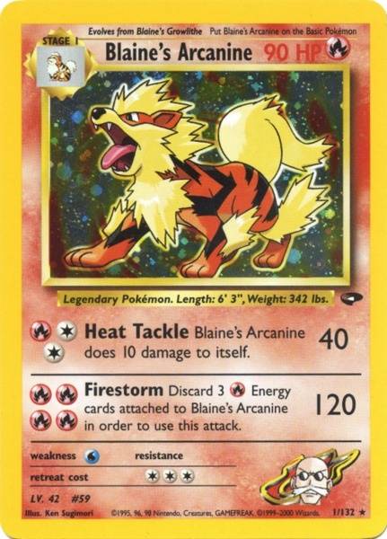 Pokemon | Blaine's Arcanine (1/132) [Gym Challenge Unlimited] | The Nerd Merchant
