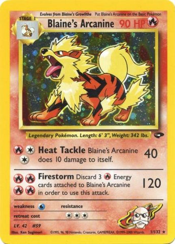 Pokemon | Blaine's Arcanine (1/132) [Gym Challenge Unlimited] | The Nerd Merchant
