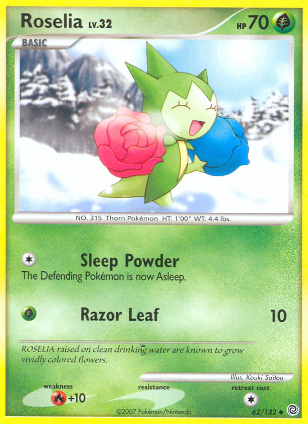 Pokemon | Roselia (62/132) [Diamond & Pearl: Secret Wonders] | The Nerd Merchant