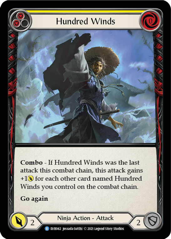 Flesh and Blood TCG | Hundred Winds (Yellow) [EVR042] (Everfest)  1st Edition Normal | The Nerd Merchant