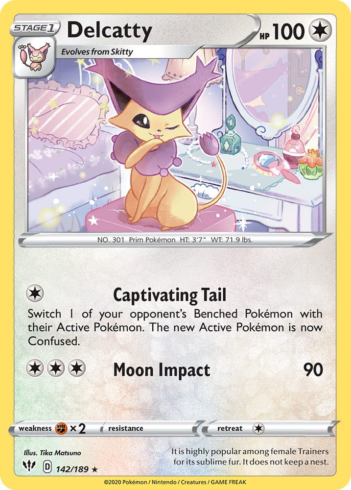 Pokemon | Delcatty (142/189) [Sword & Shield: Darkness Ablaze] | The Nerd Merchant