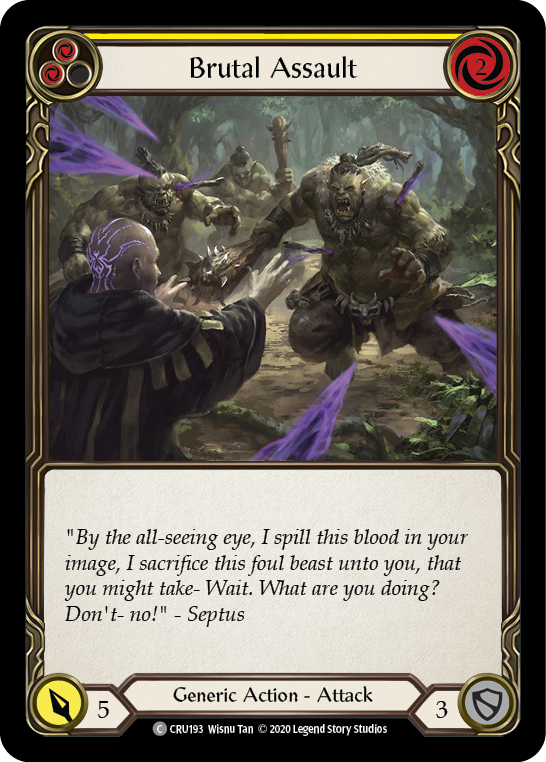 Flesh and Blood TCG | Brutal Assault (Yellow) [CRU193] (Crucible of War)  1st Edition Rainbow Foil | The Nerd Merchant