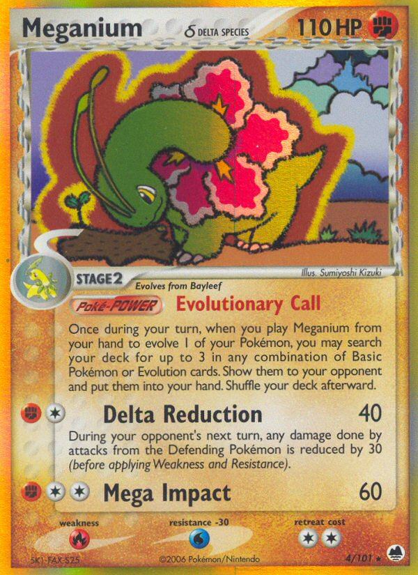 Pokemon | Meganium (4/101) (Delta Species) [EX: Dragon Frontiers] | The Nerd Merchant