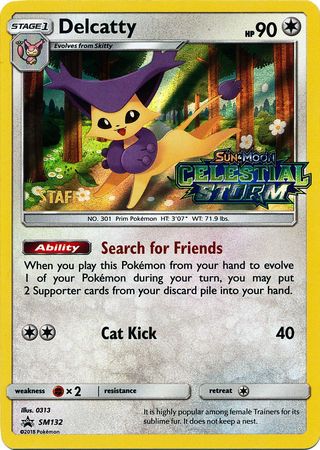 Pokemon | Delcatty (SM132) (Staff Prerelease Promo) [Sun & Moon: Black Star Promos] | The Nerd Merchant