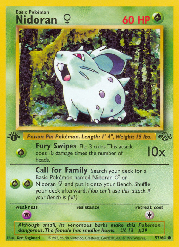 Pokemon | Nidoran (57/64) (Female) [Jungle 1st Edition] | The Nerd Merchant