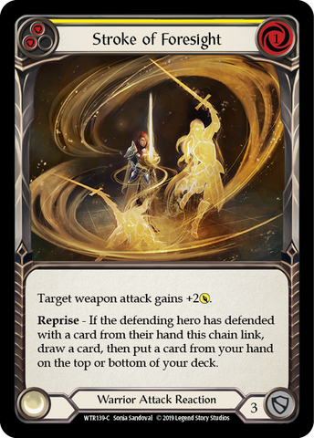 Flesh and Blood TCG | Stroke of Foresight (Yellow) [WTR139-C] (Welcome to Rathe)  Alpha Print Normal | The Nerd Merchant