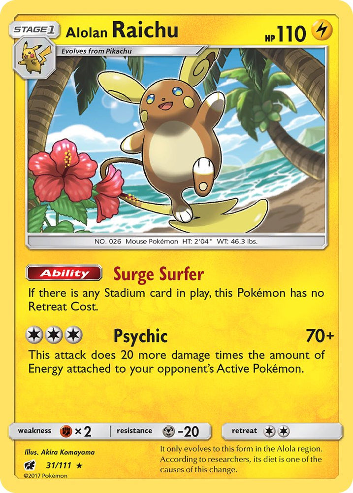 Pokemon | Alolan Raichu (31/111) (Theme Deck Exclusive) [Sun & Moon: Crimson Invasion] | The Nerd Merchant