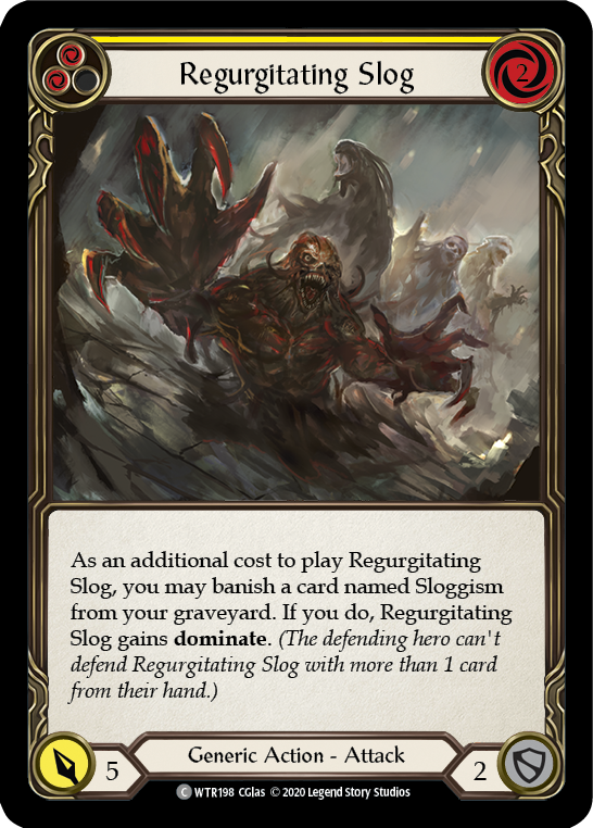 Flesh and Blood TCG | Regurgitating Slog (Yellow) [U-WTR198] (Welcome to Rathe Unlimited)  Unlimited Rainbow Foil | The Nerd Merchant