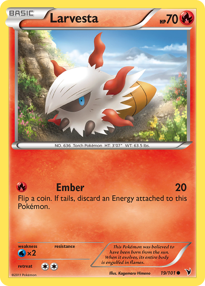 Pokemon | Larvesta (19/101) [Black & White: Noble Victories] | The Nerd Merchant