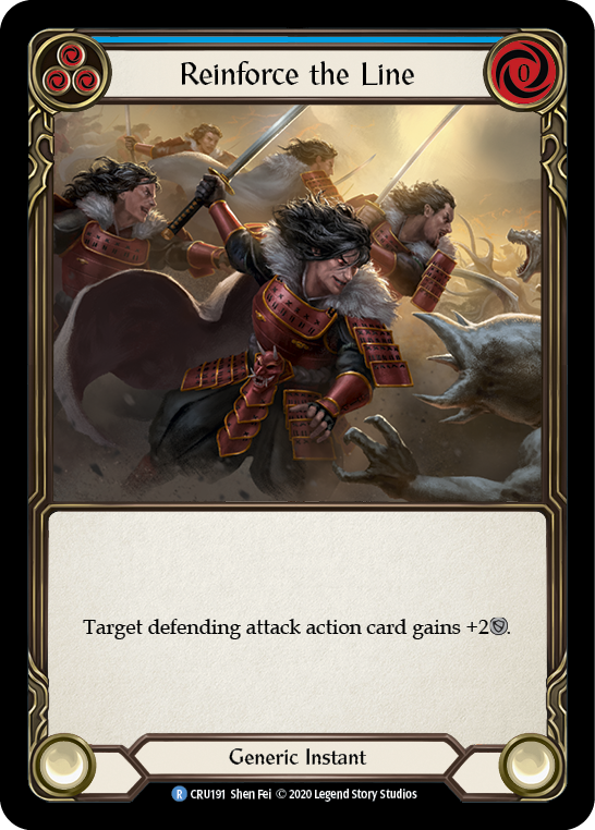 Flesh and Blood TCG | Reinforce the Line (Blue) [CRU191] (Crucible of War)  1st Edition Rainbow Foil | The Nerd Merchant