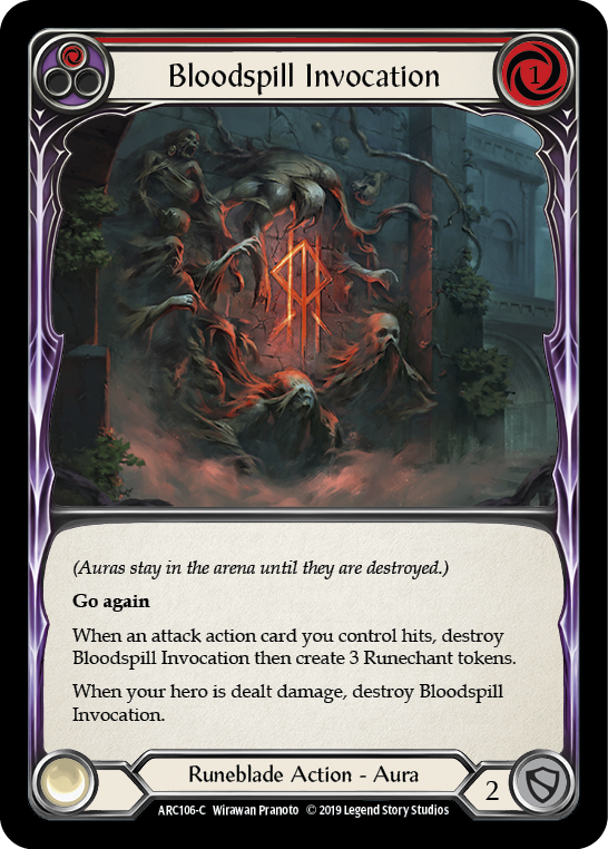 Flesh and Blood TCG | Bloodspill Invocation (Red) [ARC106-C] (Arcane Rising)  1st Edition Rainbow Foil | The Nerd Merchant