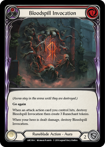 Flesh and Blood TCG | Bloodspill Invocation (Red) [ARC106-C] (Arcane Rising)  1st Edition Rainbow Foil | The Nerd Merchant
