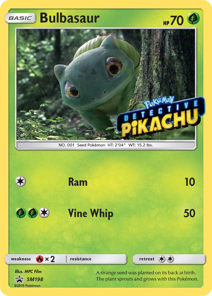 Pokemon | Bulbasaur (SM198) (Detective Pikachu Stamped) [Sun & Moon: Black Star Promos] | The Nerd Merchant