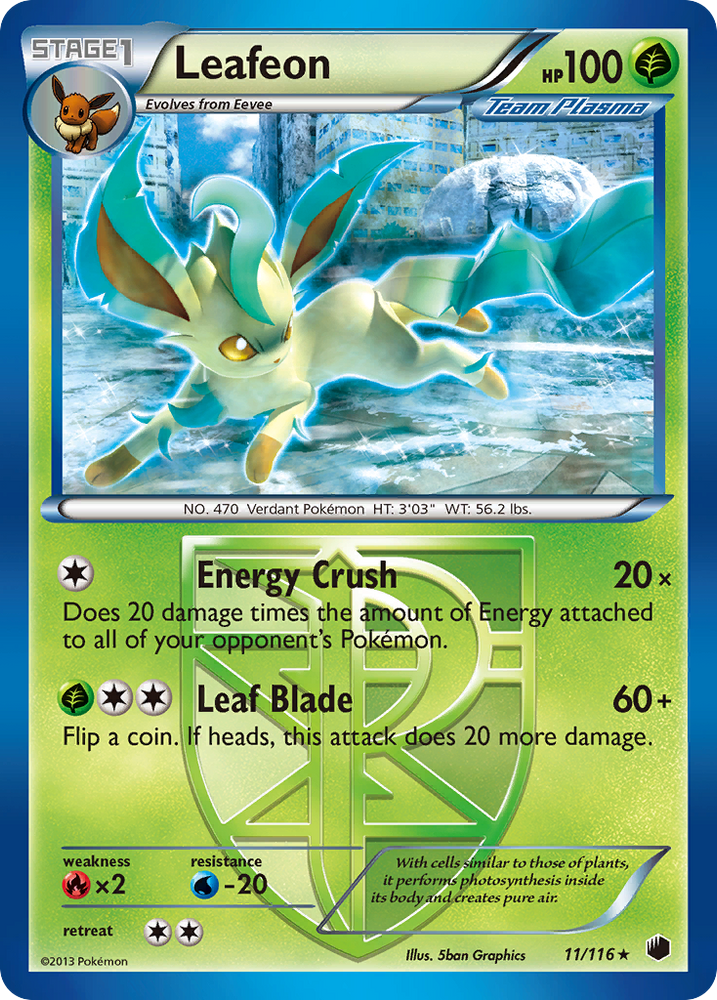 Pokemon | Leafeon (11/116) [Black & White: Plasma Freeze] | The Nerd Merchant