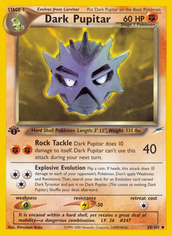 Pokemon | Dark Pupitar (38/105) [Neo Destiny 1st Edition] | The Nerd Merchant