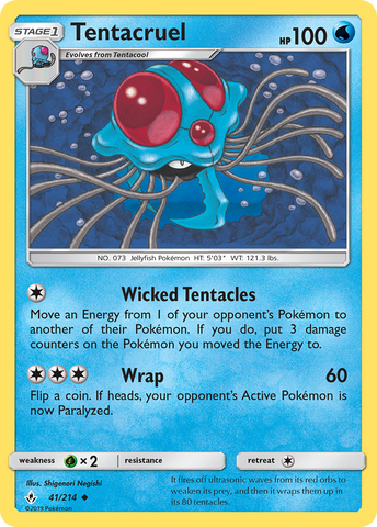 Pokemon | Tentacruel (41/214) [Sun & Moon: Unbroken Bonds] | The Nerd Merchant
