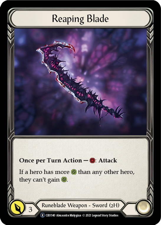 Flesh and Blood TCG | Reaping Blade [U-CRU140] (Crucible of War Unlimited)  Unlimited Normal | The Nerd Merchant
