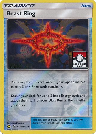 Pokemon | Beast Ring (102a/131) (League Promo Staff) [Sun & Moon: Forbidden Light] | The Nerd Merchant