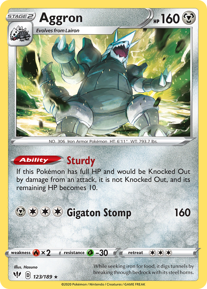 Pokemon | Aggron (123/189) [Sword & Shield: Darkness Ablaze] | The Nerd Merchant