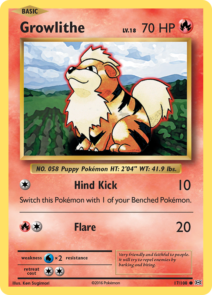 Pokemon | Growlithe (17/108) [XY: Evolutions] | The Nerd Merchant