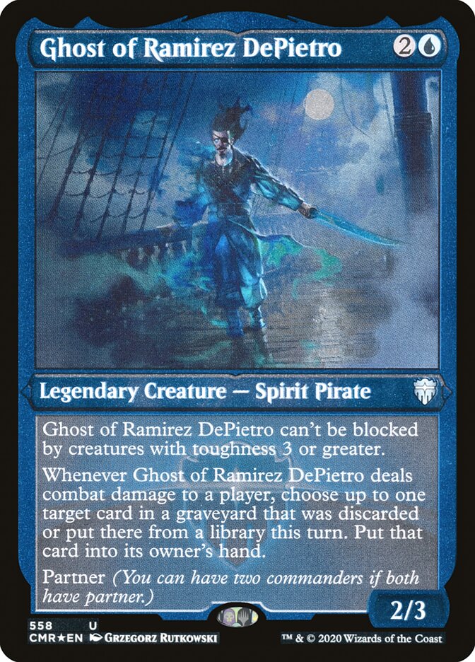 Magic | Ghost of Ramirez DePietro (Etched) [Commander Legends] | The Nerd Merchant