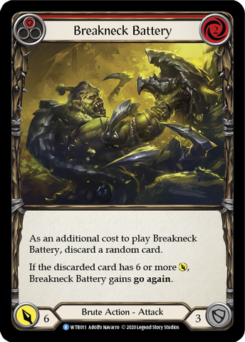 Flesh and Blood TCG | Breakneck Battery (Red) [U-WTR011] (Welcome to Rathe Unlimited)  Unlimited Rainbow Foil | The Nerd Merchant