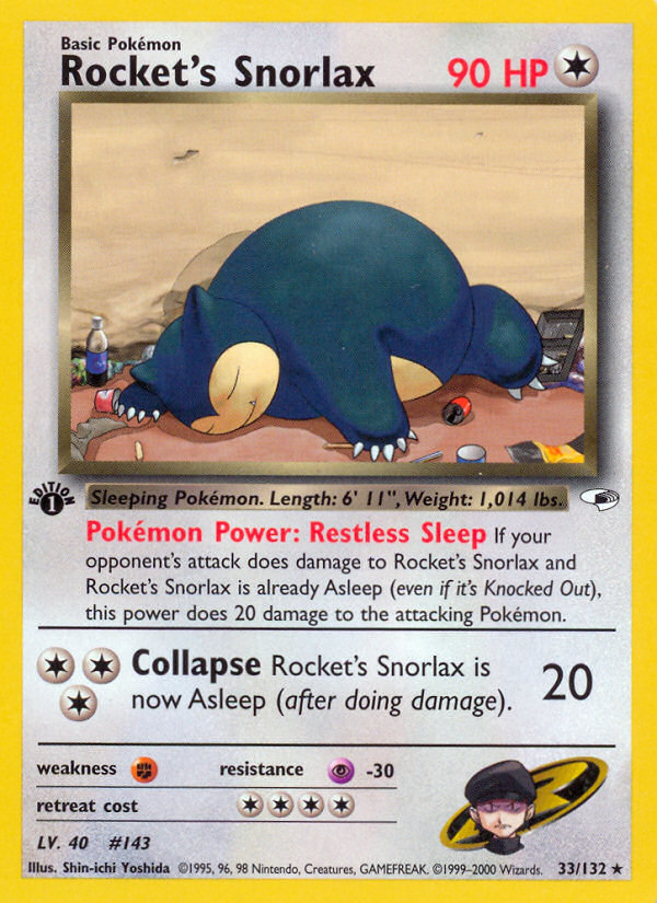 Pokemon | Rocket's Snorlax (33/132) [Gym Heroes 1st Edition] | The Nerd Mechant
