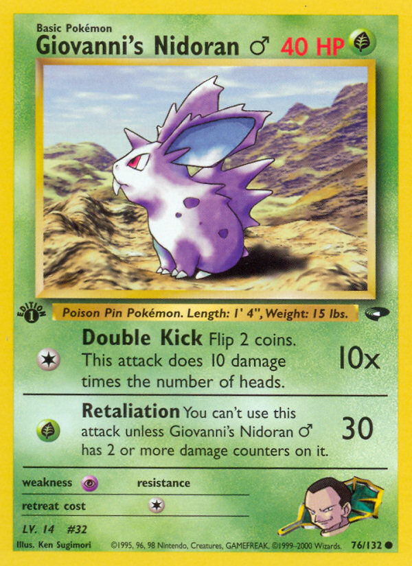 Pokemon | Giovanni's Nidoran (76/132) (Male) [Gym Challenge 1st Edition] | The Nerd Merchant