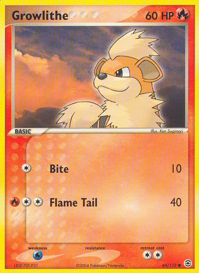Pokemon | Growlithe (64/112) [EX: FireRed & LeafGreen] | The Nerd Merchant