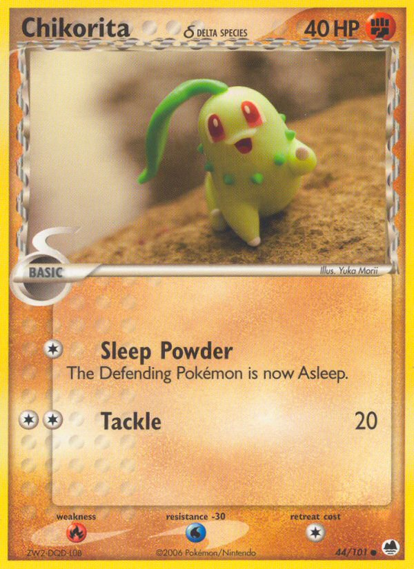 Pokemon | Chikorita (44/101) (Delta Species) [EX: Dragon Frontiers] | The Nerd Merchant