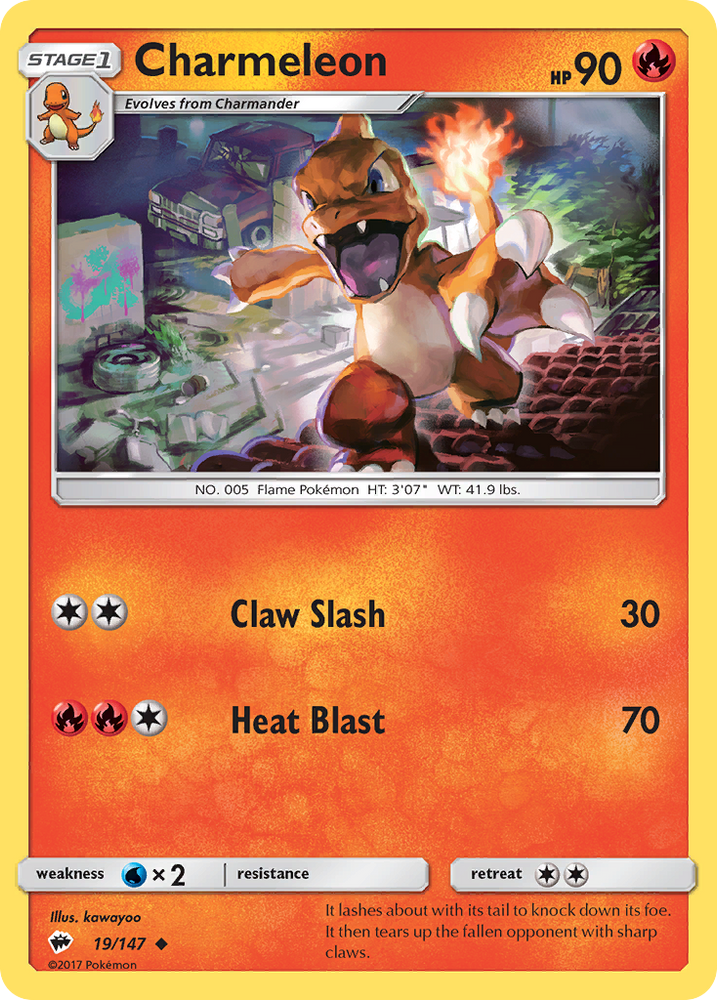 Pokemon | Charmeleon (19/147) [Sun & Moon: Burning Shadows] | The Nerd Merchant
