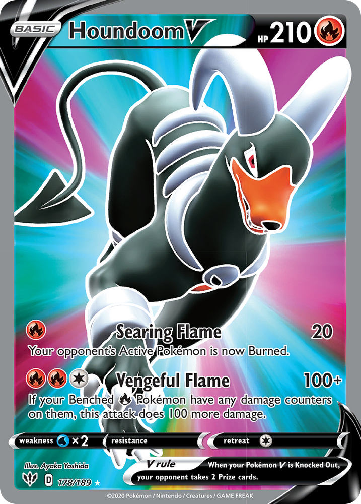 Pokemon | Houndoom V (178/189) [Sword & Shield: Darkness Ablaze] | The Nerd Merchant