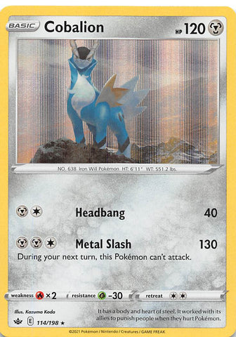 Pokemon | Cobalion (114/198) [Sword & Shield: Chilling Reign] | The Nerd Merchant